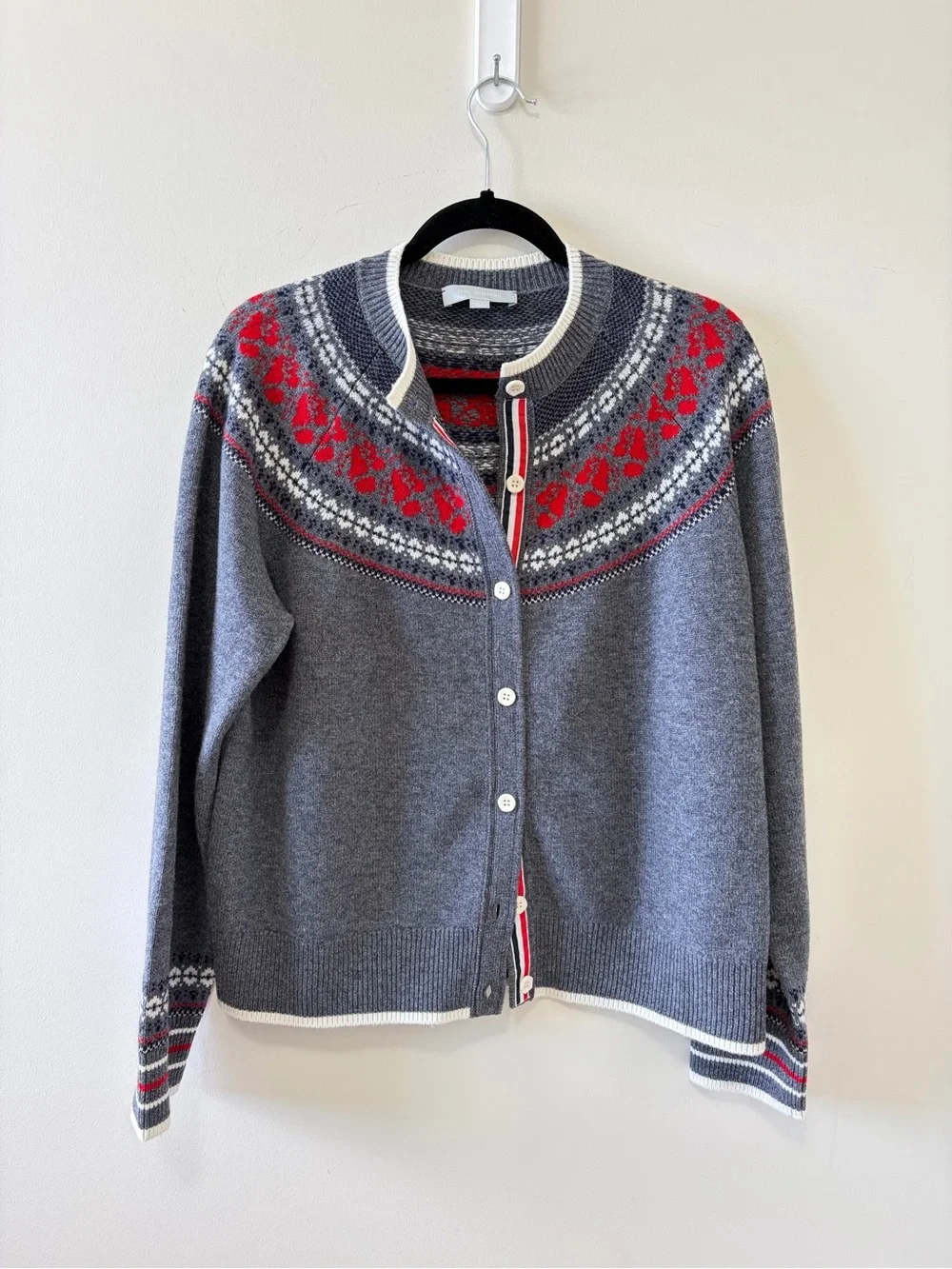 The Rumere Rose Icelandic Fair Isle Wool Cardigan Size 42 - Picture 2 of 10